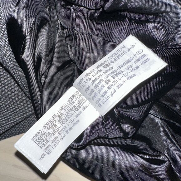 NWT Zara V Neck Linen Wool Blend Button Up Blazer Gray Womens Medium - Picture 9 of 10